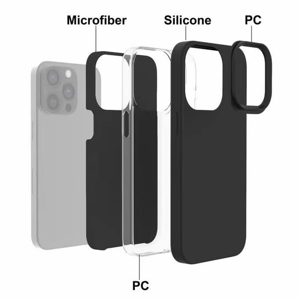 Designet til iPhone 14 Cover, Sort Silikone Ultra Slankt Stødabsorberende Beskyttelse