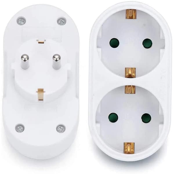 2 Stik Dobbelt Stik Multiple Stikdåse Multi Stik Adapter Horisontal Cy