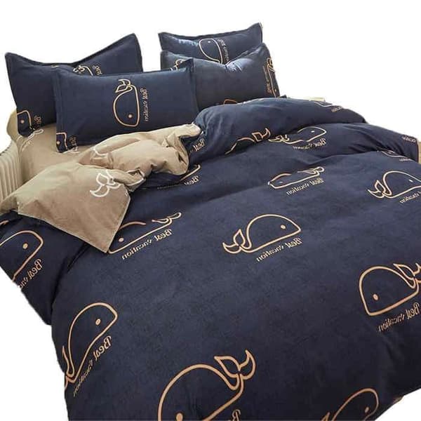 1 påslakan, tjock borstad polyester, metalldragkedja, trendigt tryck, sängkläder för studentrum.