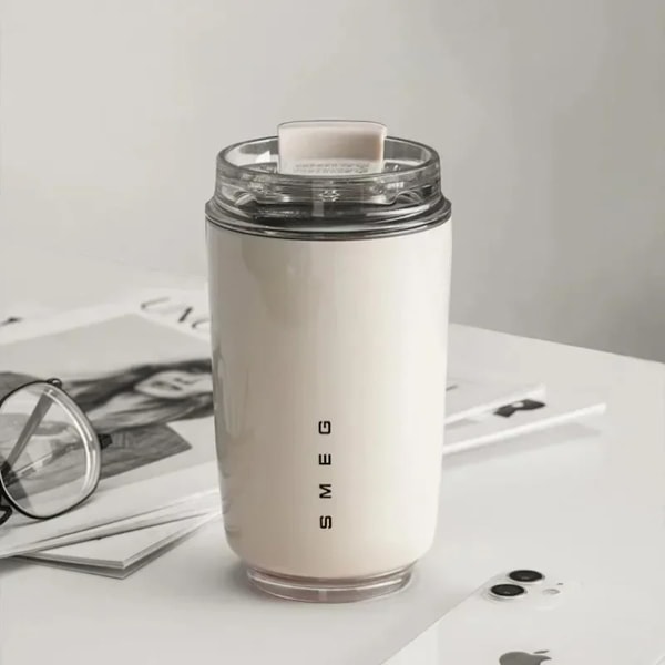 320 ml Isolerad Latte Mugg, Lågt Estetiskt Värde, Anti-fall, Dubbelväggig, Vakuumisolerad