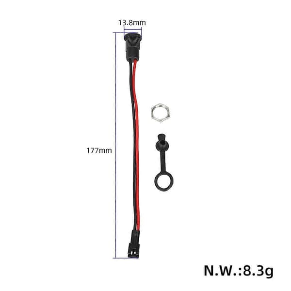 50V DC 5.5x2.1mm DC Virtapistoke Paneeliasennettava Liitin Metallimutterilukolla