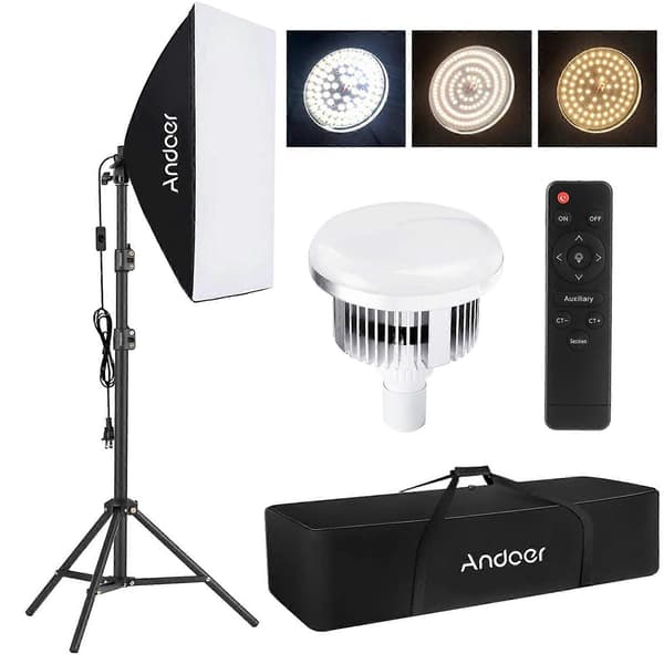 Professionellt Studio LED-ljuskit - 3000K-6000K, Softbox, Justerbart Stativ, Fjärrkontroll