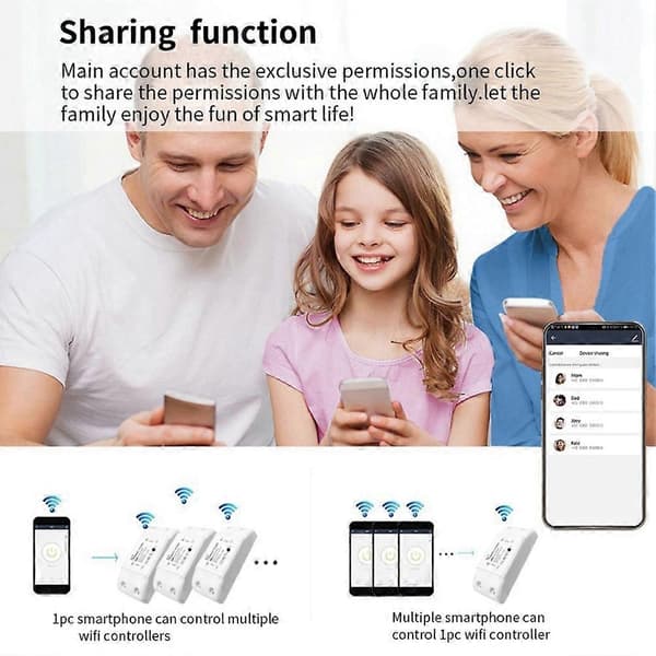 Smart Switch Tuya Smart Home Wifi Switch Mobiltelefon Trådlös Fjärrkontroll Timing Mini Switch Wi White