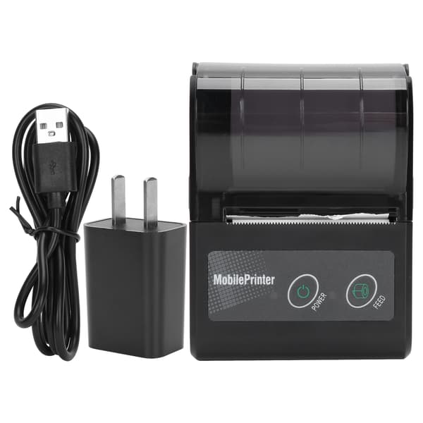 Bluetooth Thermal Receipt Printer Portable Ticket Pass Invoice Mini Label Printer 100‑240V US Plug 0.5