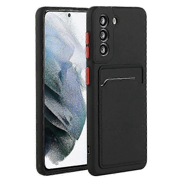 Samsung Galaxy S23+ -puhelimen kuori, pehmeä TPU, pudotussuojattu suojus korttipaikalla Black