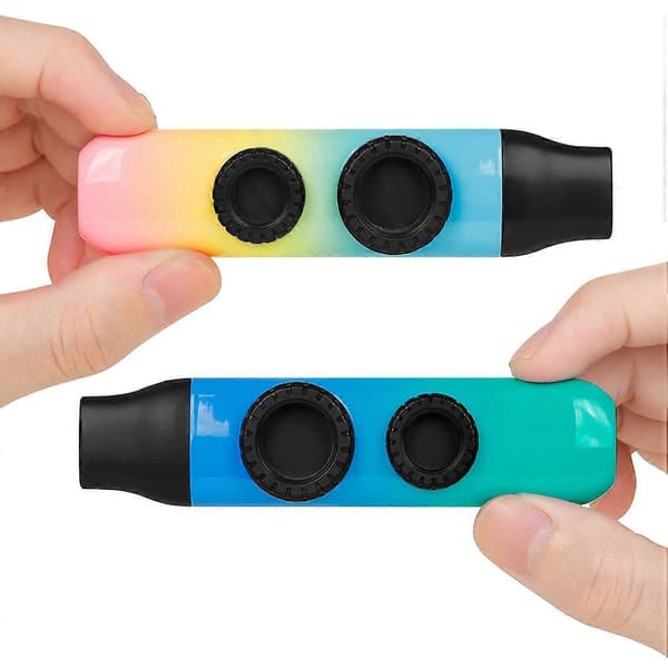 Dubbel Reed Kazoo Professionell Prestanda ABS Kazoo Flöjt Gitarrackompanjemang Highlight.cyan.blue.gradient
