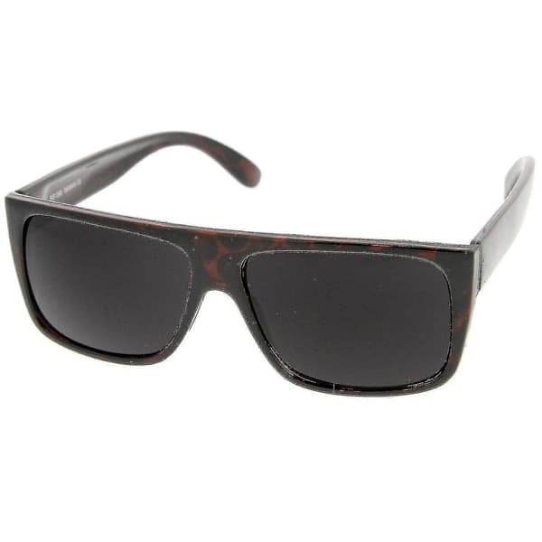 Retro Flat Top Wide Temple Eazy E -tyyliset suorakulmaiset aurinkolasit 57 mm