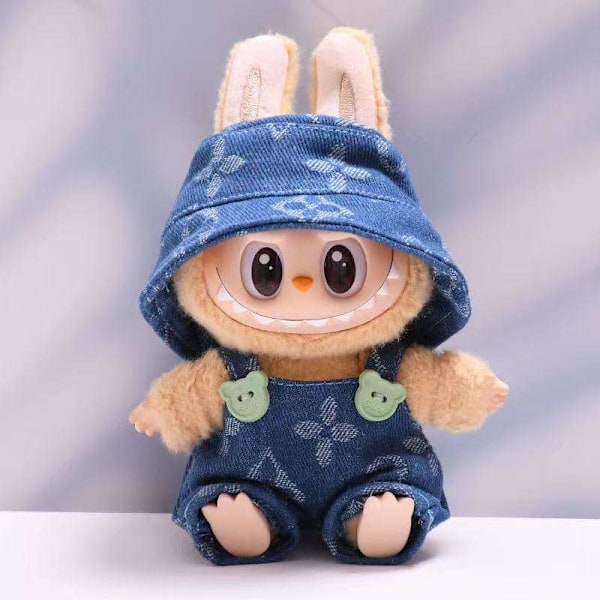 /NC/17cm Labubu Lyx Klädset Macaron, Exklusive Dockor, Passar Labubu Generation 1 och 2 Brown shoes