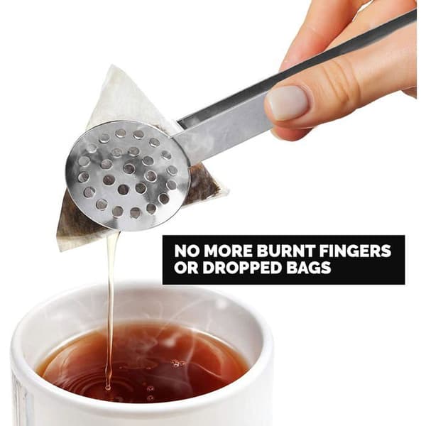 Teklype i rustfritt stål - Praktisk te-infuser, multifunksjonell kjøkkentang - Elegant og slitesterkt design 2-pakning