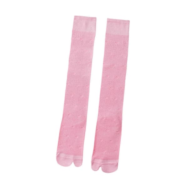 Sommer Tabi Split Toe Sokker Åndbare Lange Strømper til Kvinder Komfortable Pink