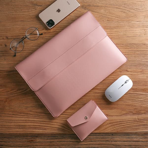 Laptopfodral 2-pack PU Läderfodral 14\" Rosa 240