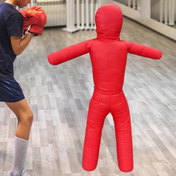 Børne Grappling Dummy PU Ufyldt Multipurpose Robust Taekwondo Træningsenhed red