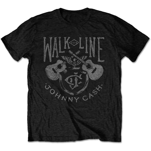 Johnny Cash Unisex Aikuisten Walk The Line T-paita XL Musta Musta Black XL