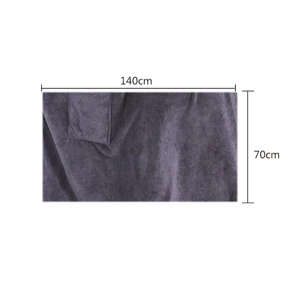 Pehmeä miesten puettava kylpypyyhe taskulla, pehmeä mikrokuituinen taikauimapyyhe, rantapyyhe, saunapyyhe Toalla De Playa 70*140cm Grey