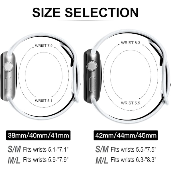 Kellon ranneke, yhteensopiva 44mm 49mm 45mm 41mm 40mm 38mm 42mm silikonisen hengittävän braletin iwatch-sarjan 8 7 se 6 5 4 Ultra 49mm kanssa 2 Black White 42 44 45 49 S10-46MM