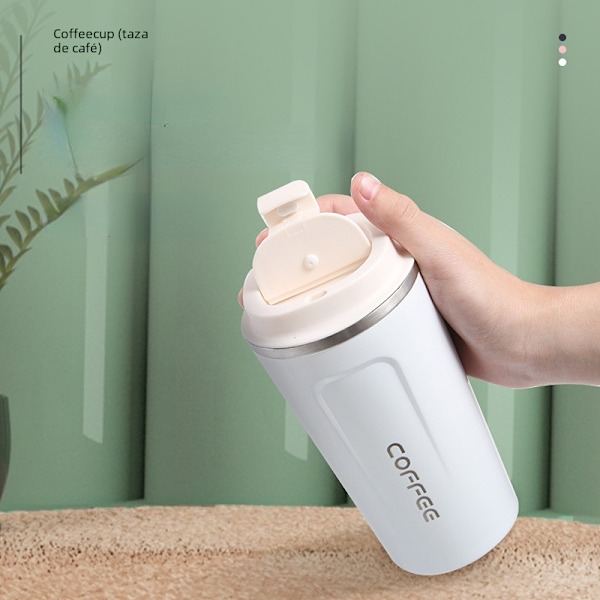 350ml/500ml Rostfri Kaffekopp Rese Termos M Läcksäker Termosflaska Te Kaffe M Vakuumflaska Isolerade Koppar army green 380ml