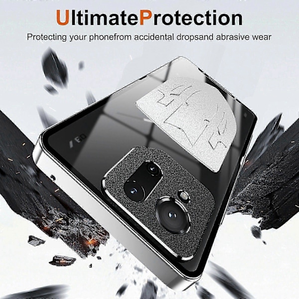 Skal för Asus Rog Phone 9 5g/phone 9 Pro 5g Värmeavledning Metallram PC Telefonskal Black