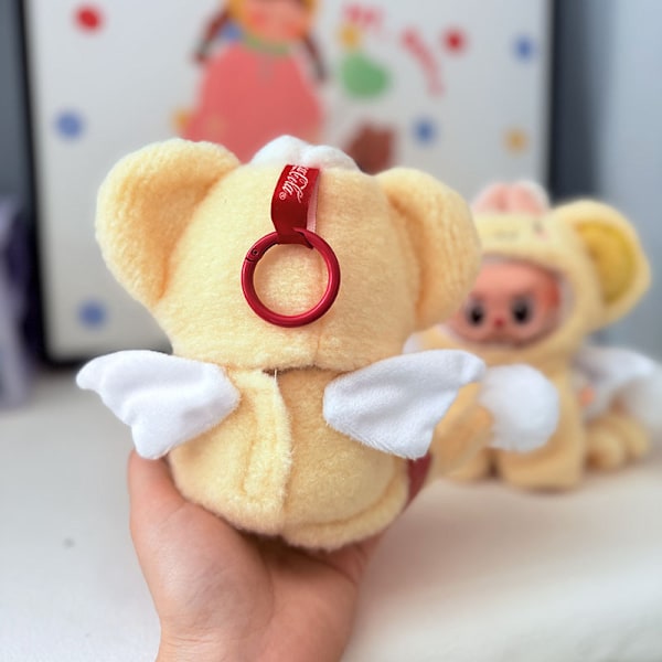 /NC/Labubu Tøj Nyt Design Blødt Sød Krøllet Hale Abe Fluffy Legetøj Tøj PVC Plys Dyr Stil med Snoet Hale til Dukker monkey