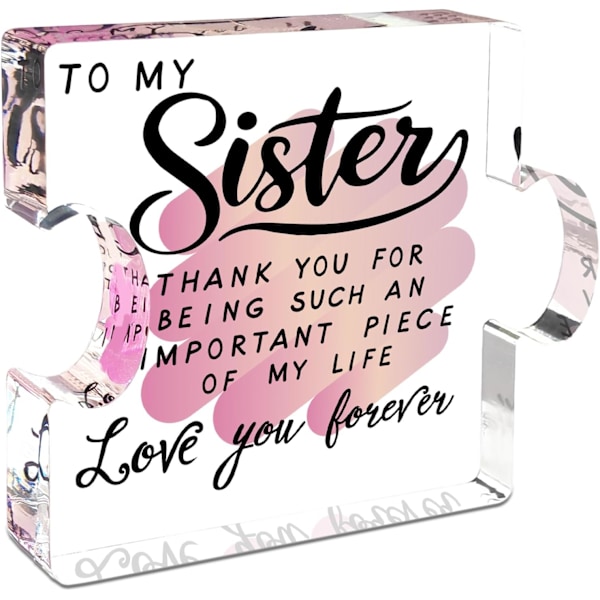 Beste Venn Bursdagsgaver til Kvinner, Vennskapsgaver til Kvinner, Bestie Akryl Puslespill Plakett Minnegave til Sjelevenn Kvinnelig Beste Venn Arbeidsvenner Sister-colorful