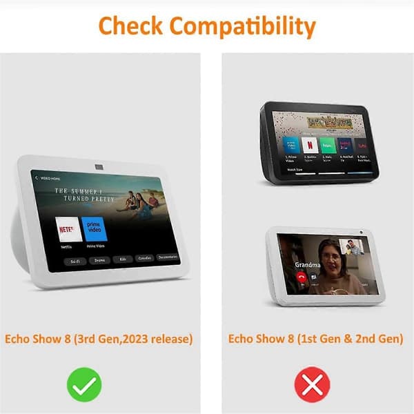 Stativ for Echo Show 8 (3. generasjon) Justerbart design hvitt