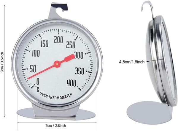 Ovntermometer Temperaturmåler Direkte Aflæsning Termometer Rustfrit Stål Probe Hold Ur Stor Kaliber Bageudstyr til Køkken