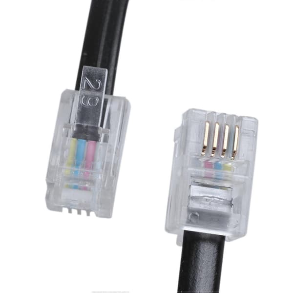 3 stk. 9,3 tommer sort RJ9 telefonmodem spiralkabel Black