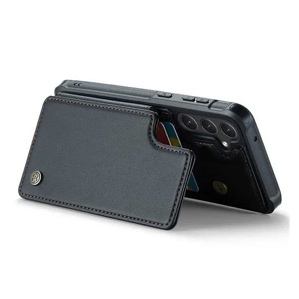 CaseMe Stødsikkert Cover Kortholder Stativ 4-Rum Samsung S25 Plus Sort