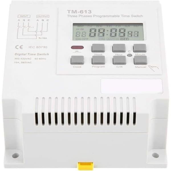1 programmerbar timer, 380V, til trefasemotorer, 4kW, vandpumper, damluftning.