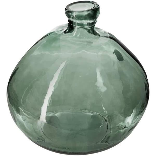 - Rund Vas, Återvunnet Glas - Khakigrön - D23 cm