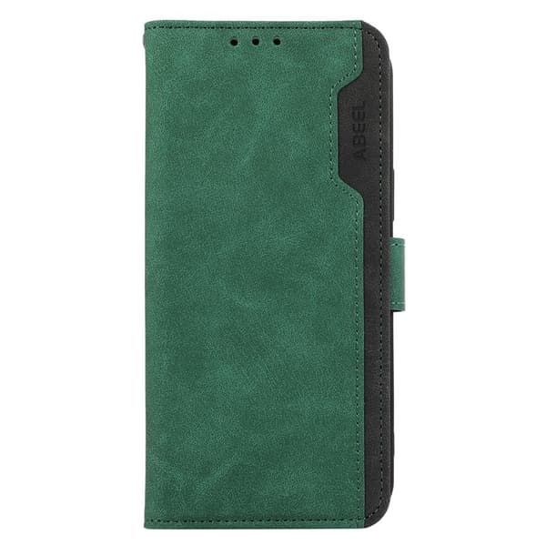 ABEEL iPhone 16 Pro Pungcover RFID-beskyttelse Kunstlæder Flip Grøn