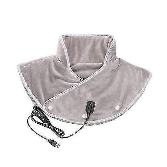 Neck and Back Shoulder Heating Pad, Electric Heating Pad, Rechargeable, Double-Sided Plush, Cordless Warming Wrap grey