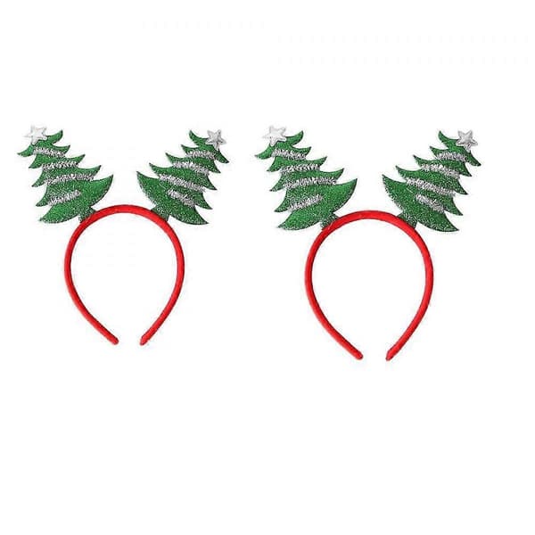 2 stk. Jule Grøn Juletræ Hårbånd Søde Jule Hårringe Julefest Tilbehør[HK]