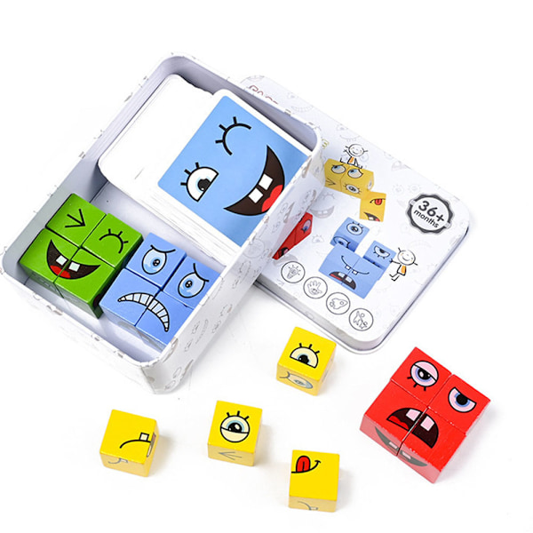 Ansiktsbytande Rubiks Kuber Leksaker Gratis Matchning Interaktivt Blockleksak för Huset Förälder-Barn Large Size