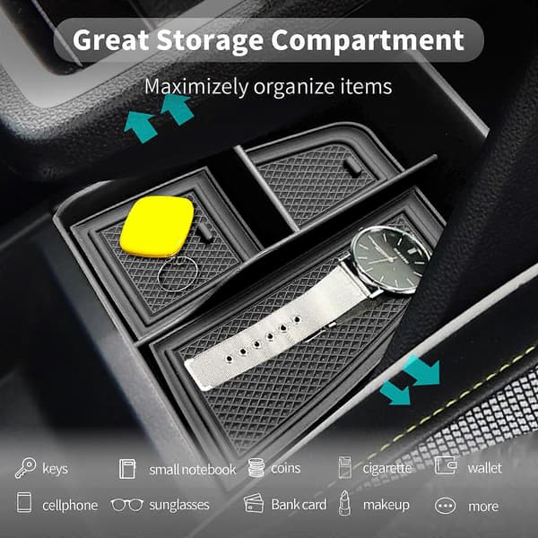 Oppbevaringsboks for bilens sentralkontroll for Megane E-Tech 2022 2023 Auto Interior Renault Megane E-Tech Tilbehør 2023 Black