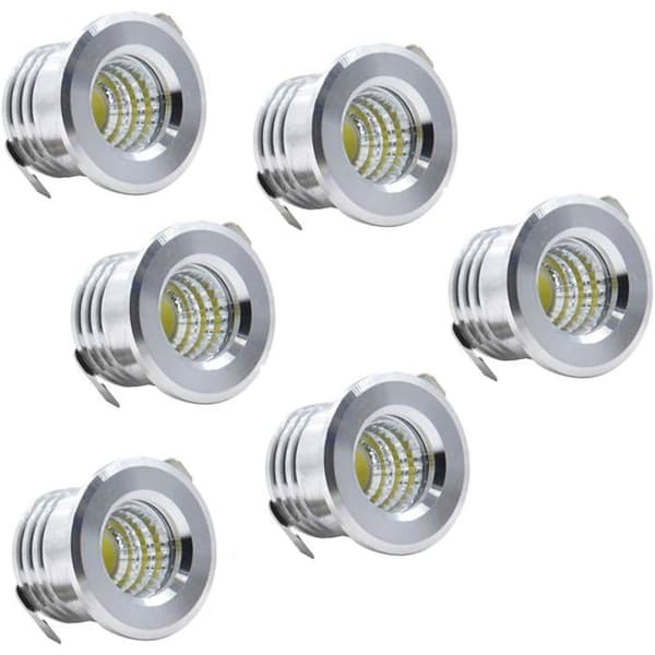 6 minisyvennettyä LED-kohdevalaisinta - 3W - 3.8cm - Lämmin valkoinen