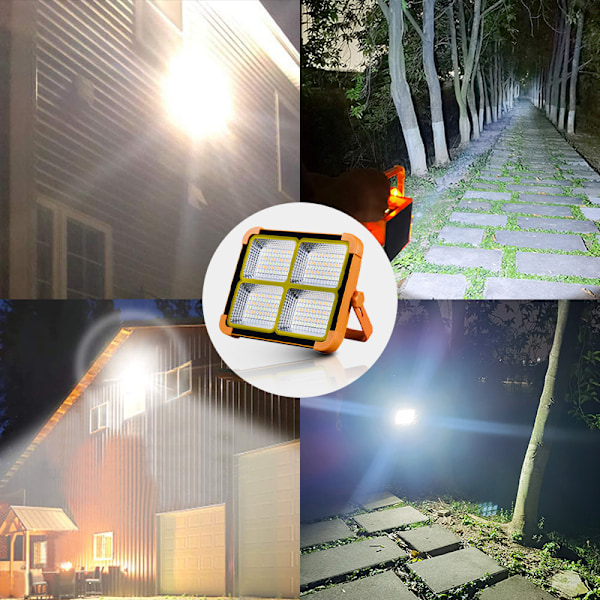 Solcellelamper Udendørs Genopladelig Solcelleprojektør LED Reflektor Spotlight Genopladelig Projektør Byggepladslampe 10000LM