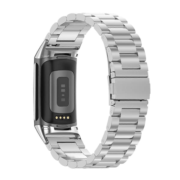 Tre Perler Rustfrit Stål Metal Urrem Til Fitbit Charge 6 Silver