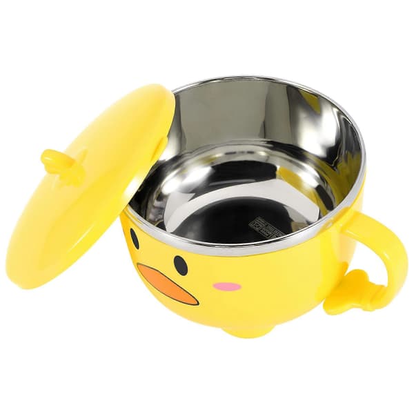Ankramennudelskål med lock söt rostfritt stål köksfrukt snabb rissoppa dubbelskål servis #2