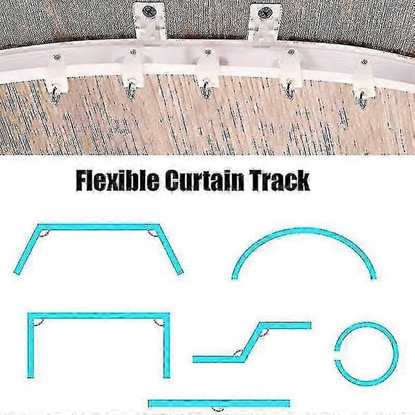 Flexibelt böjbart takskensystem för gardiner - 5 meter för böjda tak 2m