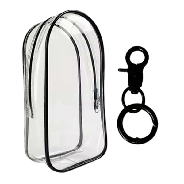 PVC Labubu Dukke Beskyttelsesetui Vandtæt Transparent Labubu Dukke Beskyttelsesetui til Tegneseriefigurer [DB] Black