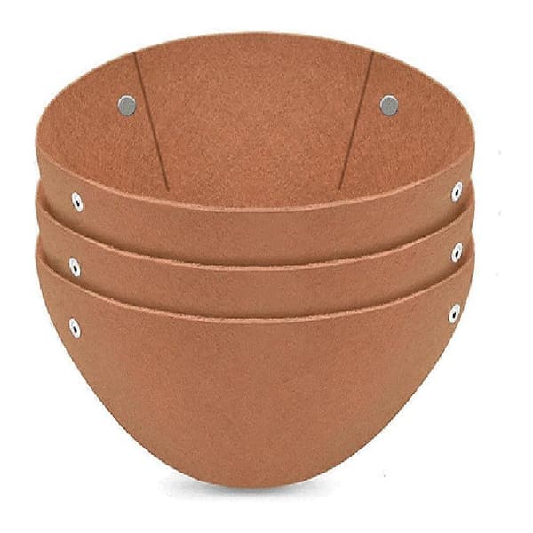 3 delar X tygväxtkorgsfoder - Filtblomkruksfoderbyte - Fiberfoder för hängande korgar Blommor A Brown