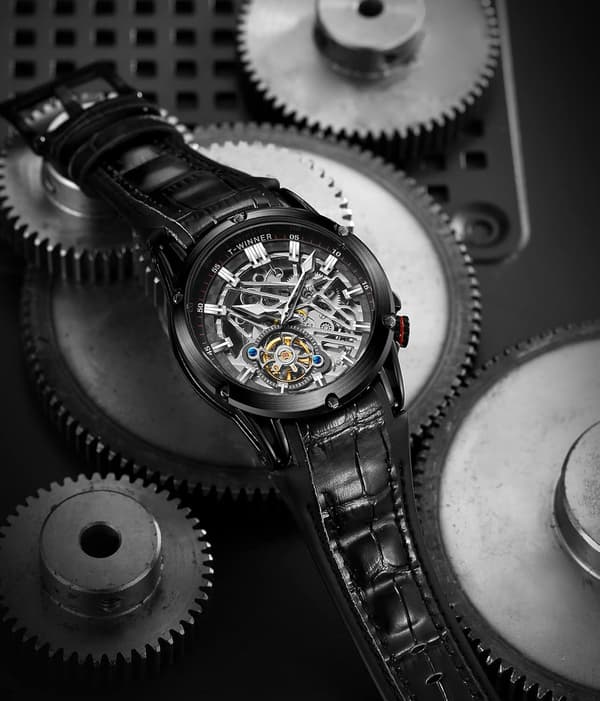 Mechanical Self-Winding Men's Watch Large Dial Powerful Exotic Skeleton Watch