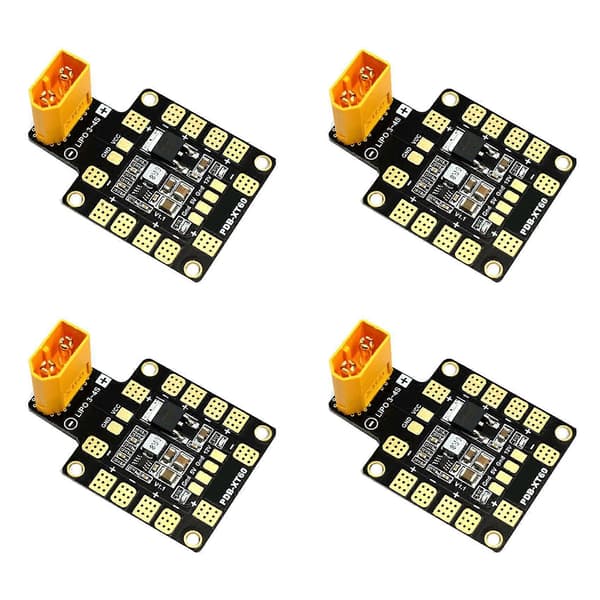 4X til Matek Systems PDB strømfordelingskort XT60 m/ BEC 5V 12V til QAV250 RC FPV Quadcopter Multicopter Drone Black
