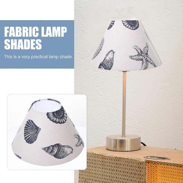 Linen Lampshades for Home Use with Seashell Pattern, Lamp Accessories