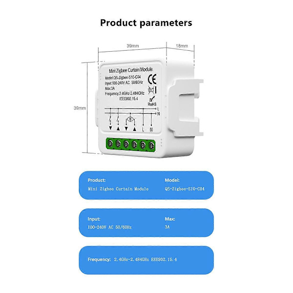 Tuya WiFi Curtain Module Smart Mini Curtain Switch Module Smart Home Support Voice Control