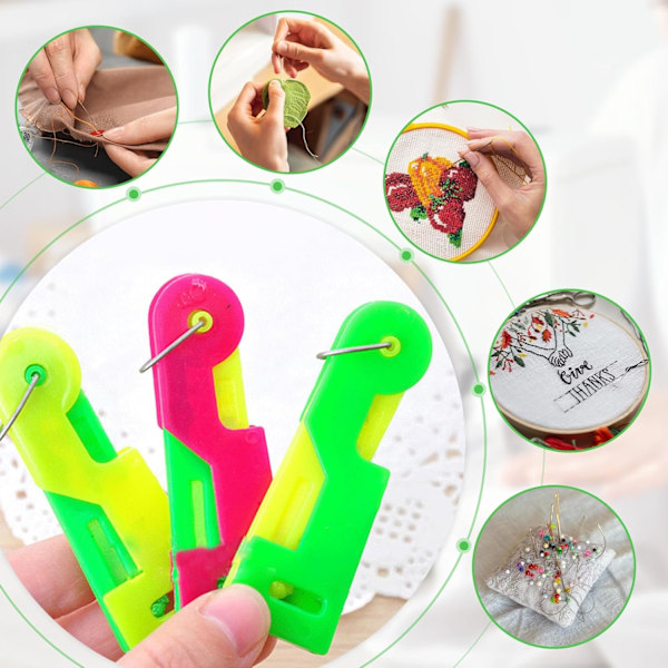 Neulanpujottimet, muoviset neulanpujottimet, ammattimaiset ompelutarvikkeet, ompelukoneen neulanpujotin, neulanpujotin ompeluun ja askarteluun (10 kpl) 10PCS