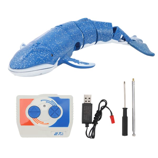 2.4G Remote Control Mini Electric Simulation Whale Toy Outdoor Pool Blue
