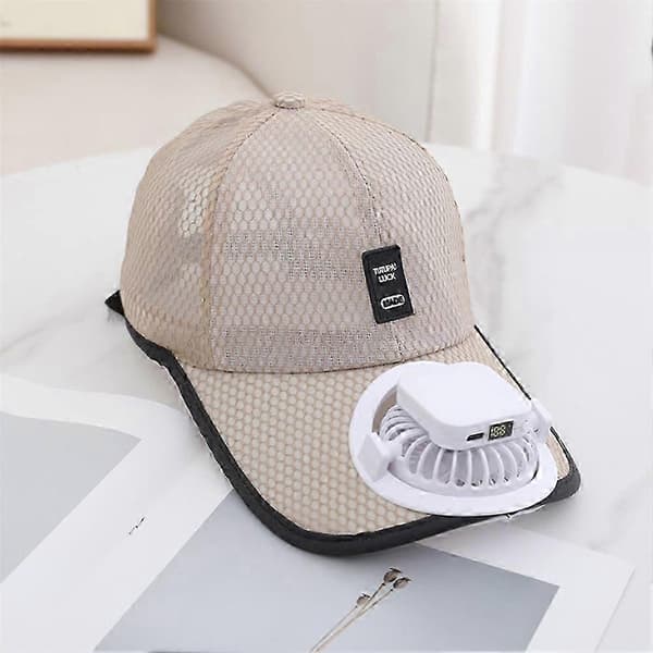 USB-opladende Solar Ventilatorhat, Justerbar Baseballkasket til Mænd og Kvinder, Kølende Luftstrøm til Udendørs Aktiviteter, Solbeskyttelse Cs fast Grey