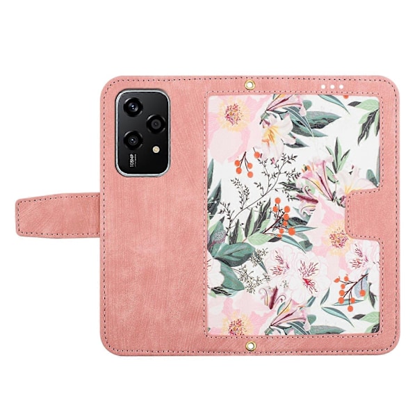 Floral Leather Case with Lanyard - Perf For Honor 200 Lite Global
