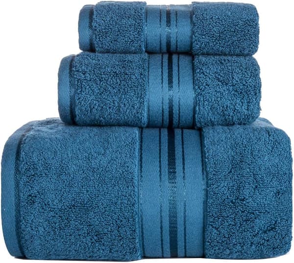 Ylelliset pyyhesarjat 3 kpl, 100 % puuvillaa - Indigo